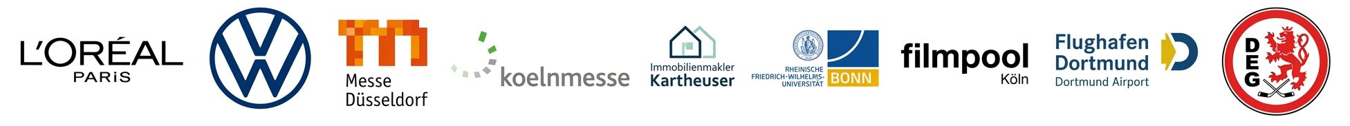 Client references: L'Oréal Paris, Volkswagen, Messe Düsseldorf, Koelnmesse, filmpool, Dortmund Airport and more
