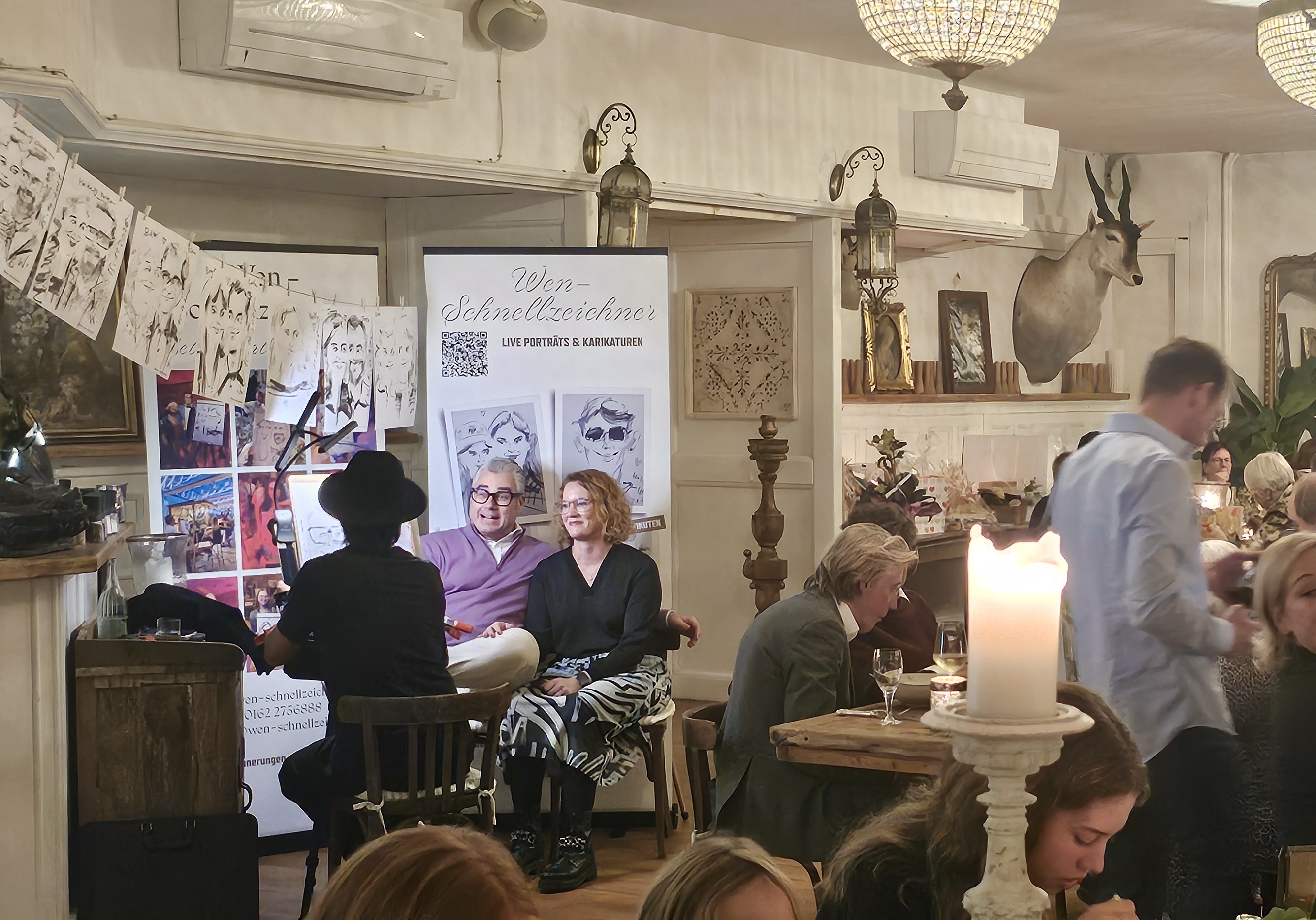 Live caricature session at a corporate event in Germany